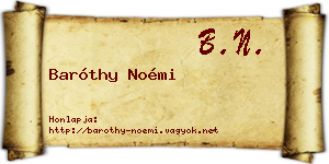 Baróthy Noémi névjegykártya